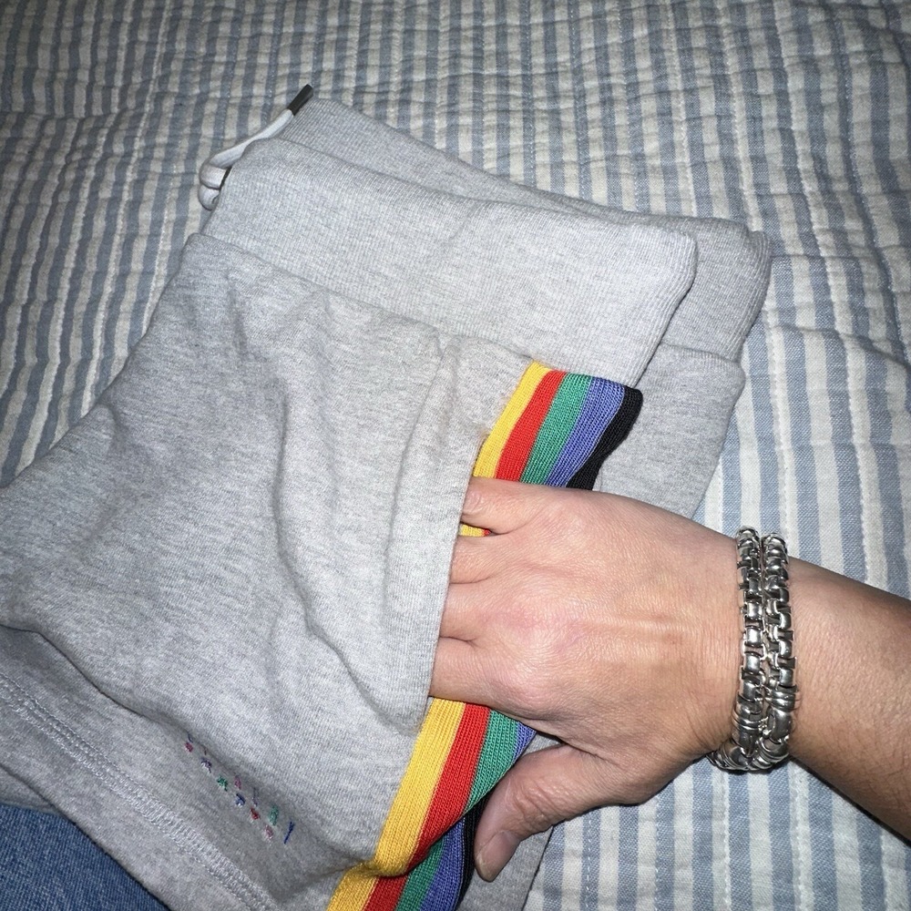 SUPERDRY CO  Rainbow Short Shorts Size 12 Gray  Carly Carnival - Picture 12 of 12